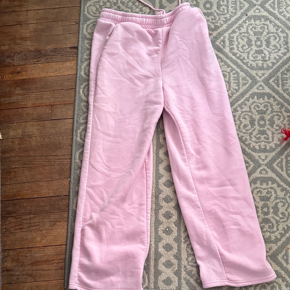 Kids Pink Fleece Sweatpants